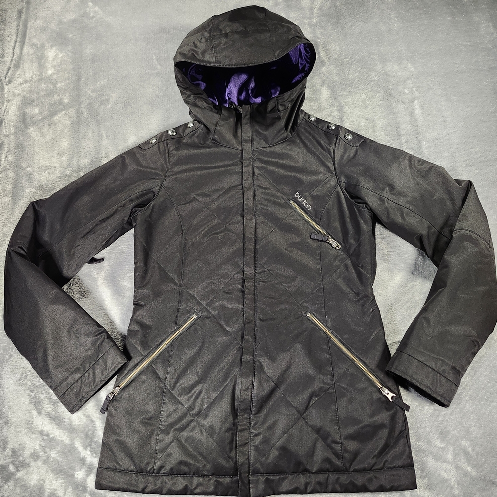 Burton Dryride Jacket The White Collection Black Womens Size 7 Medium